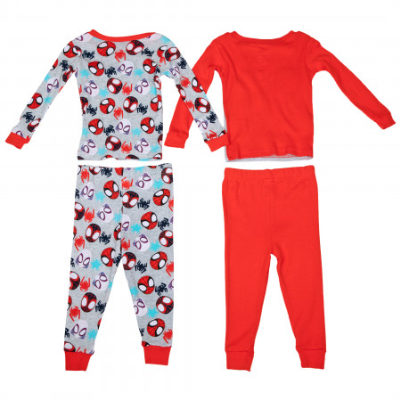 Spider-Man Into the Spider-Verse Characters w/ All Over Pajama 4-Piece Set